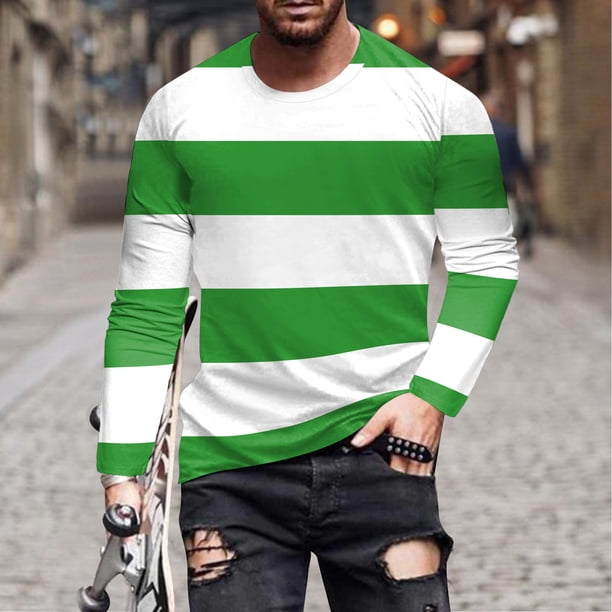 Blusas y camisas de manga larga y cuello redondo para hombre, camisetas casuales con estampado de moda y cuello redondo, blusas de licra de manga corta para hombre.