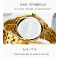 thumbnail image 6 of Men's Luxury Analog Quartz Gold Wrist Watches Business Stainless Steel Band Dress Wrist Watch Classic Calendar Date Window 3ATM Water Resistant, 6 of 6