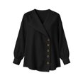 thumbnail image 4 of NominalSnug Button down Shirts for Women Long Sleeve Shirts Collared Dressy Casual Blouses Loose Fit Fall Tops, 4 of 8