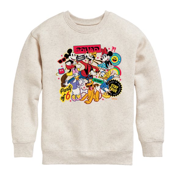 Disney - Sticker Group Graphic Long Sleeve Fleece Sweatshirt
