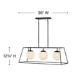 thumbnail image 4 of 3 Light Linear Chandelier in Transitional-Mid-Century Modern-Scandinavian Style 36 inches Wide By 12.75 inches High-Black Finish Bailey Street Home, 4 of 5