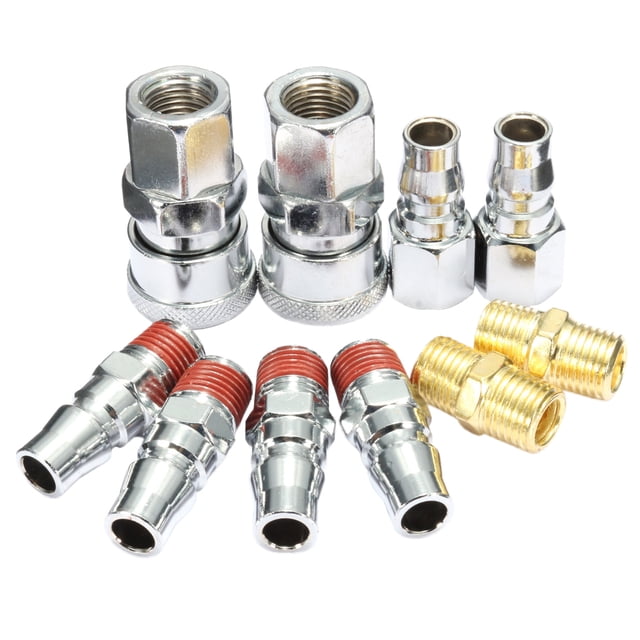 MasteelfCA 10pcs 1/4C Type English Iron Quick Connector Set Tools Accessories Hardening steel Compressor Quick Connector