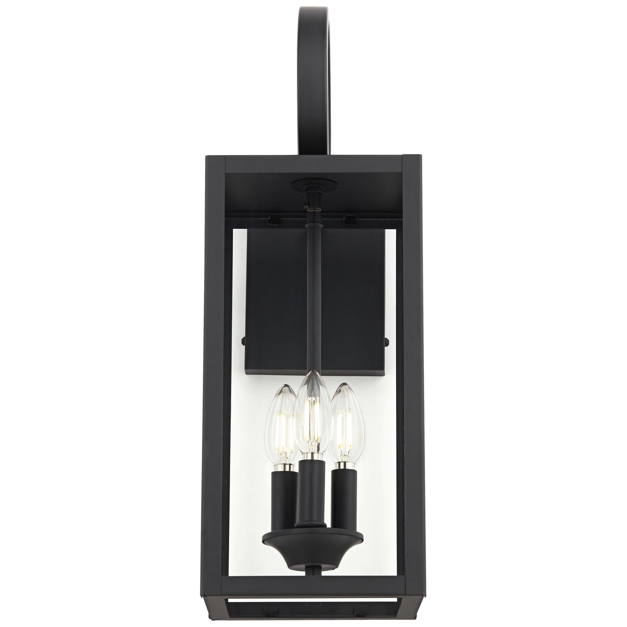John Timberland Mira Modern Outdoor Wall Light Fixture Flat Black 21 1/2" Clear Glass for Post Exterior Barn Deck House Porch Yard Posts Patio Home