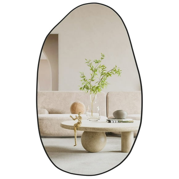 CASSILANDO Irregular Wall Mirror, Asymmetrical Mirror Wall Mounted, Unique Vanity Mirror,Shaped Dressing Mirror Decorative for Living Room, Bathroom, Bedroom, Entryway Wall Decor, 33.5&quo