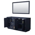 thumbnail image 2 of Wyndham Collection Miranda 66" No Sink Wood Double Bathroom Vanity in Blue/Gold, 2 of 5
