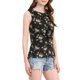 thumbnail image 4 of INSPIRE CHIC Women's Ruffle Chiffon Sleeveless Floral Top S Black, 4 of 6