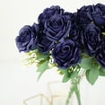 thumbnail image 3 of BalsaCircle 18" Navy Blue Silk Rose Bushes Artificial Flowers Wedding Party Decorations, 3 of 8