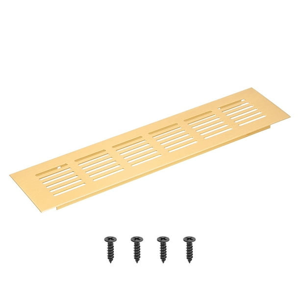 Rejilla de ventilación rectangular Uxcell, cubierta de ventilación de aire de aluminio con tornillos de montaje 10 x 2.4 pulgadas