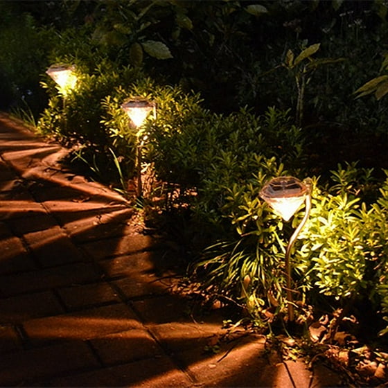 Kingso Outdoor Led Solar Power Path Night Lights Lamp Garden Fence Light 4 Pack