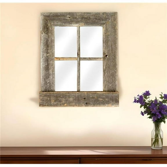 HomeRoots 380266 22 x 18 in. Rustic Weatered Grey Window Frame with Planter