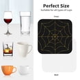 thumbnail image 6 of Honeii Golden Spider Web print Leather Coaster Set of 4, ideal for safeguarding your furniture from drinks spills and effortless cleanup-Square, 6 of 6