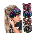 thumbnail image 1 of wonima44 Halloween Skeleton Rose Headbands for Women Wide Headband Skull Wraps Holiday Hair Bands Festive Gift Hair Wrap Hair Accessories for Party(4 Pcs), 1 of 1