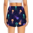 thumbnail image 2 of Lsque Sea Jellyfish Printed Women's Running Shorts with Liner Pockets,Elastic Quick Dry Workout Athletic Gym Yoga Shorts,Womens High Waist Shorts-Small, 2 of 9