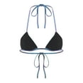 thumbnail image 4 of Aislor Women's Sparkly Bikini Top Halter Shiny Triangle Bralette Rave Tops Self-tie Swimsuit Bra Blue S, 4 of 5