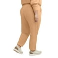 thumbnail image 2 of Hanes Originals Women's Soft Brushed Fleece Joggers, 30" (Plus Size) Java Frost Tan 4X, 2 of 6