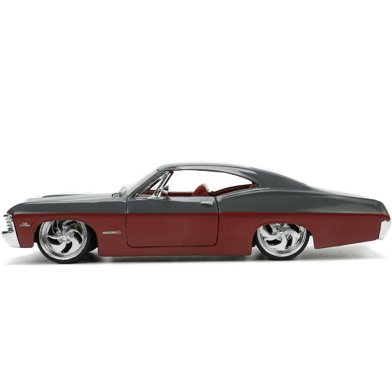 1967 Chevrolet Impala SS Gray and Burgundy with Burgundy Interior