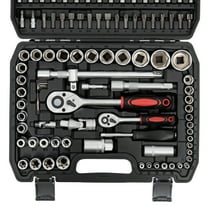 Toolven Ratchet Wrench Mechanics Tools Kit Metric 1 4 And 1 2 Drive Socket Set 108Pcs US