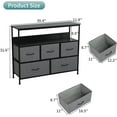 thumbnail image 5 of MONVANE Drawer Dresser with Shelves, Fabric Storage Organizer for Bedroom, Closet, Living Room, Grey, 5 of 7