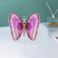 thumbnail image 4 of Figuras decorativas de mariposas de ágata natural, artesanías, estatuas, adornos para oficina, dormitorio, escritorio, jardín o interiores. Rosado, 4 of 7
