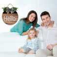 thumbnail image 3 of Eveokoki 12" Hello Tomorow Wreath Hanging Welcome Sign Front Door Signs Wooden Farmhouse Rustic Decor with Vivid Greenery Home Decor for Front Door Fall Winter Housewarming Gifts, 3 of 5