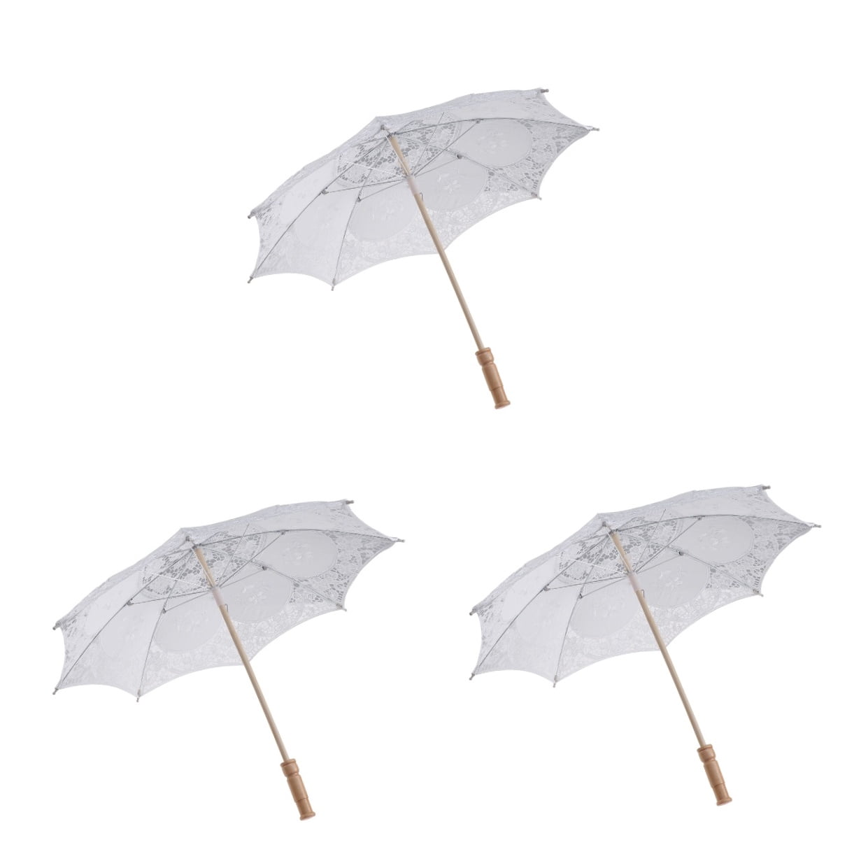 3 Count Style Parasol Handmade Umbrella Child Miss Size 2 White