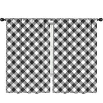 Blackout Kids Curtains,Black White Checkerboard Checkered Pattern Childrens Insulated Curtains Set Of 2,Bedroom Essentials,Toddler Room Decor 52"x84"
