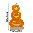 thumbnail image 3 of teapwant Wooden LED Light Halloween Pumpkin Face Decorative Table Decoration Craft For Home Glowing Ornament, 3 of 9
