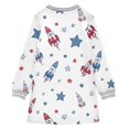 thumbnail image 6 of Girls' long-sleeved dress Rockets and Stars Girls' A-line dress with ribbed cuffs Soft and comfortable, 6 of 6