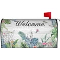 thumbnail image 3 of Summer Palm Leaf Mailbox Covers Tropical Hawaiian Floral Hummingbird Mailbox Cover Magnetic Farmhouse Welcome Mail Box Covers Garden Yard Home Decor for Outdoor Standard Size 21 x 18 Inchs, 3 of 6