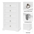 thumbnail image 6 of Homfa 5 Drawers Tall Dresser, Chest of Drawers Storage Bedroom Dresser Cabinet for Closet Living Room, White, 6 of 8
