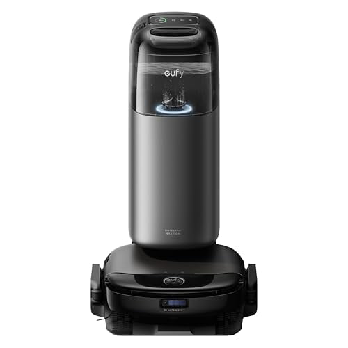 Robot aspirador eufy Omni S1 Pro renovado con estación todo en uno, combinación de aspiradora y trapeador HydroJet, ozono Eco-Clean, succión de 8000 Pa, sistema antiobstáculos, fregado y secado autom