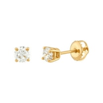 Women's Welry 1/2 cttw Diamond Solitaire Stud Earrings in 14kt Yellow Gold