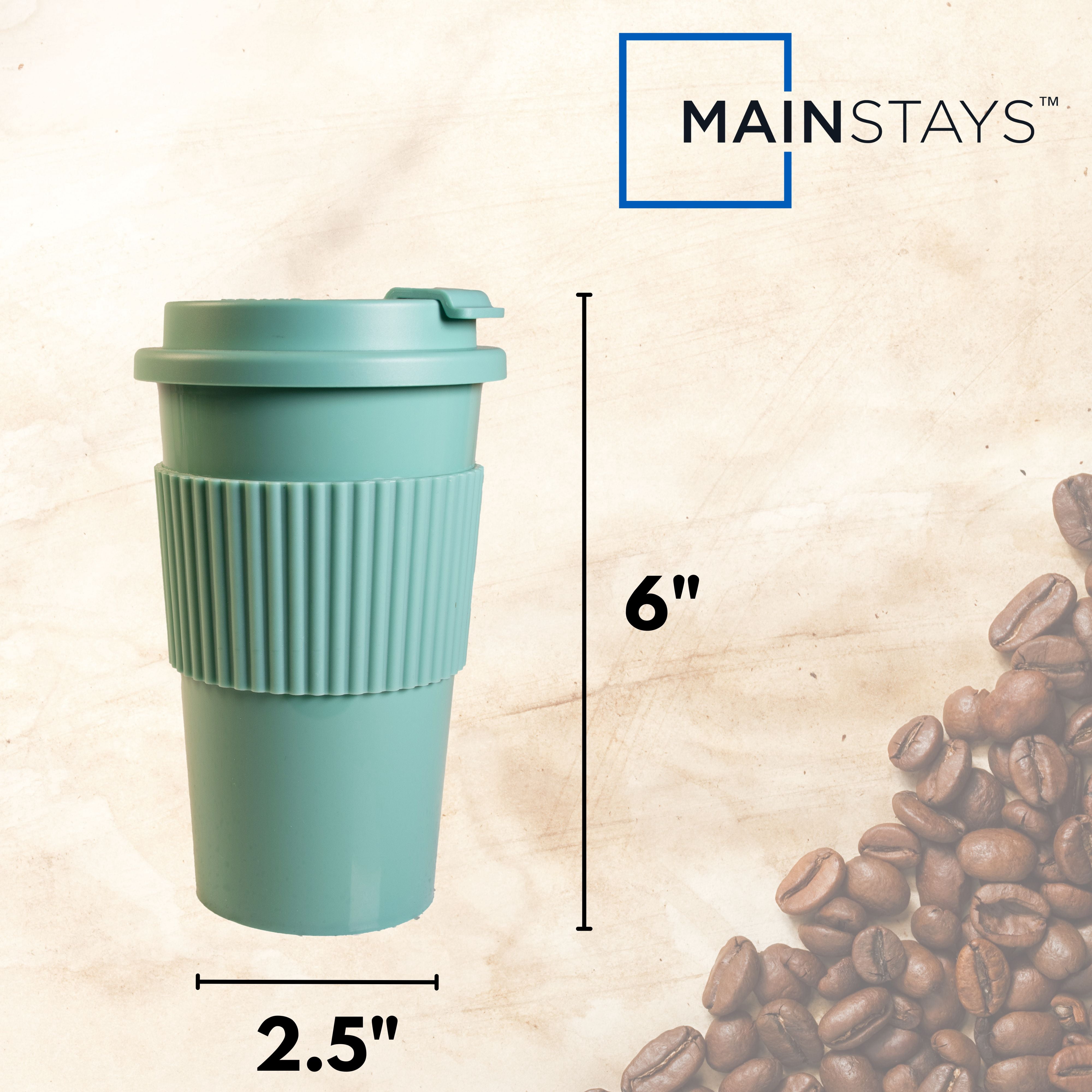 (11 pack) Mainstays 18oz Plastic To Go Coffee Tumbler, Blue Perfect for Your On-The-Go Beverages