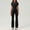 Black(Short Sleeves+Pants), variant on PISONIC Two Piece Workout Sets For Women Tank Top Matching High Waist Booty Lifting Shorts Gym Yoga Active Wear Outfits