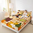 thumbnail image 4 of Homewish Happy Thanksgiving Day Twin Sheet Sets,Autumn Fall Pumpkin Twin Fitted Sheet,Cute Cartoon Turkey Flat Sheet For Girls Boys,Microfiber Bedroom Decor,3 Pieces, 4 of 7