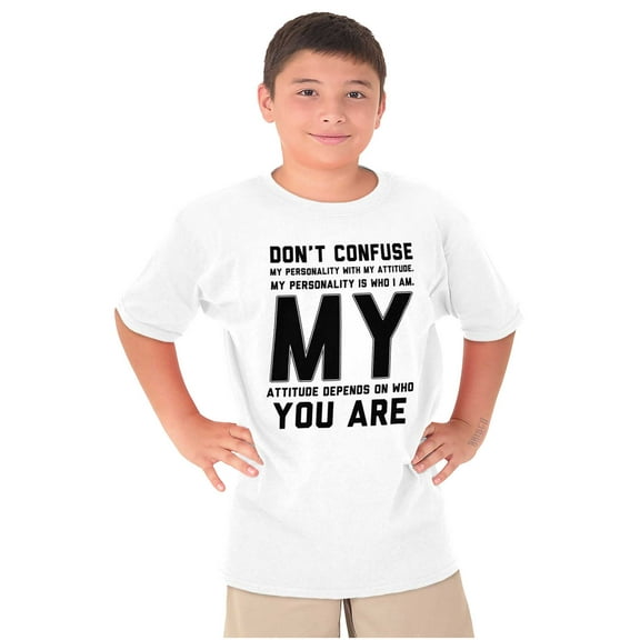 Personality and Attitude Funny Quote Crewneck T Shirts Boy Girl Teen Brisco Brands L