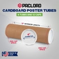 thumbnail image 2 of 4" x 12" Reinforced Kraft Paper Mailing Tube, Pack of 1 Tube with 2 Caps – Secure USPS Approved Poster Tube – Cardboard Tube for Shipping and Storing Posters, Prints, Artwork, or Documents, 2 of 5