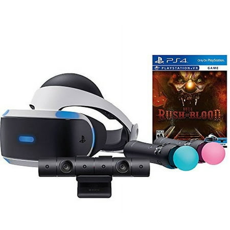 Rush of Blood Starter Bundle, Sony, PlayStation 4 with 4 items- PlayStation VR, VR Headset, Move Controller, PlayStation Camera Motion Sensor
