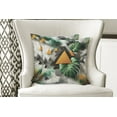 thumbnail image 5 of Ambesonne Monstera Throw Pillow Cover Pack of 2, Triangles Marble Abstract, 2 Pcs-26"x26", Fern Green Grey Camel, 5 of 5