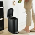 thumbnail image 6 of Set of 2 Bathroom Trash Can with Lid and Step Pedal for Kitchen, Office, 10.6 Gallon + 2.6 Gallon, 6 of 9