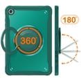 thumbnail image 4 of Silicone Case for Samsung Galaxy Tab A11 8.7" 2025 SM-X133 / SM-X135, Heavy Duty 360° Ring Stand with Shoulder Strap Pen Holder Translucent Hard PC Back Case Cover, Green, 4 of 21