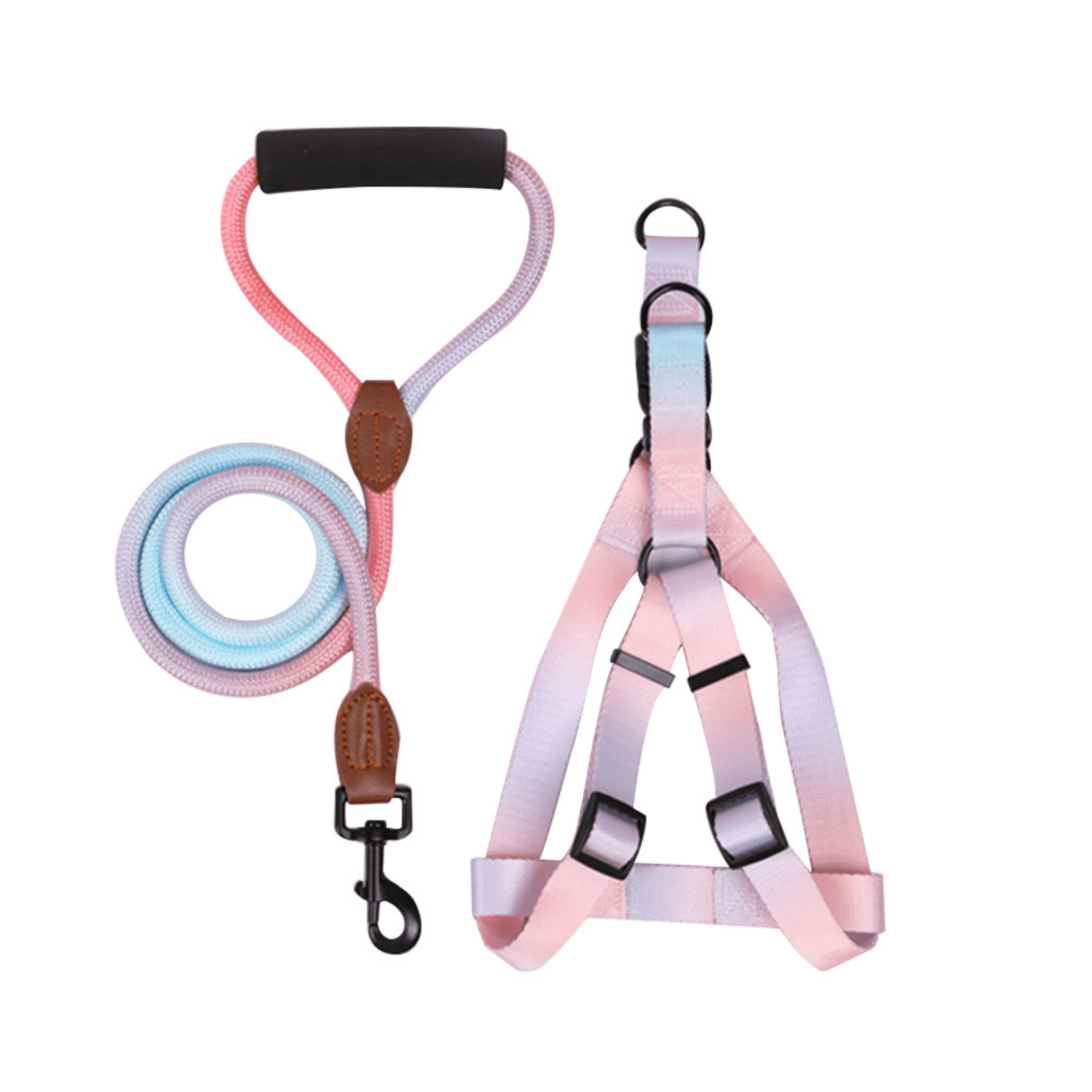 Dog Harness Leash Set, Adjustable Heavy Duty No Pull Halter Harnesses