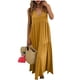 thumbnail image 1 of Faldas Largas para Mujeres de Verano Color Sólido Falda con Cuello en V con Falda Plegada Vestido de Bolsillo Falda Larga de Playa, 1 of 7