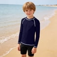 thumbnail image 6 of Mifsaly Girls Boys Rash Guard Soild Color Raglan Long Sleeve Sun Protection Quick Dry Swim Shirts Summer Lightweight Athletic Surf Swimming Tops, 6 of 9