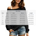 thumbnail image 3 of QUNYINEY Women's Off the Shoulder Sweatshirt, Black Casual Long Sleeve Pullover, XL, 3 of 8