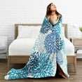 thumbnail image 3 of Blue Navy Chrisanthemum Flowers Bed Blanket Ultra Soft Throw Blanket All Season Warm Light Weight Cozy Plush Blankets for Home Bedroom Sofa Chair Travel, 40"X50", 3 of 6