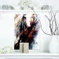 thumbnail image 1 of Femme et Cheval avec Aigle Volant - Impression sur Toile Collage, 1 of 3