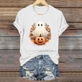 thumbnail image 4 of ClodeEU Women's Halloween Cute Printed T Shirt, Short Sleeved Round Neck Top ,Women's Plus XL, 4 of 6