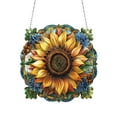 thumbnail image 2 of Adorno colgante de girasol para ventana | Decoración colgante de acrílico con cadena y ventosa | Decoración navideña para el hogar | Ideal para el porche y el coche, 2 of 5
