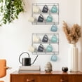 thumbnail image 5 of 3-Tier Metal Wall Mounted Coffee Cup Holder with 10 Hooks, Silver (Set of 2), 5 of 6